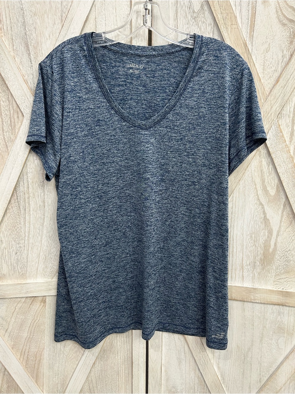 bcg Women's Heathered Navy V-Neck Short Sleeve Tee